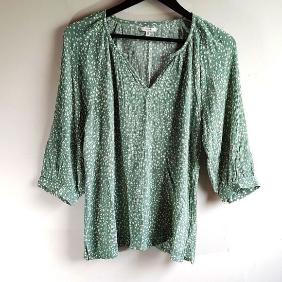 Leopard Dot 3/4 Sleeve Size Medium Maurices Peasant Top‎ - Picture 5 of 12